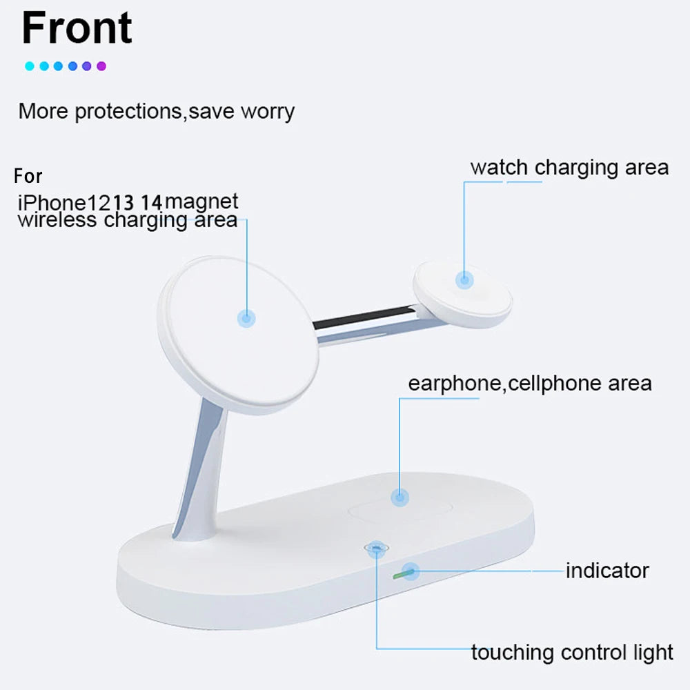 OrionCharge Trio — Estação de Carregamento Sem Fio 3 em 1 para iPhone, Apple Watch e AirPods