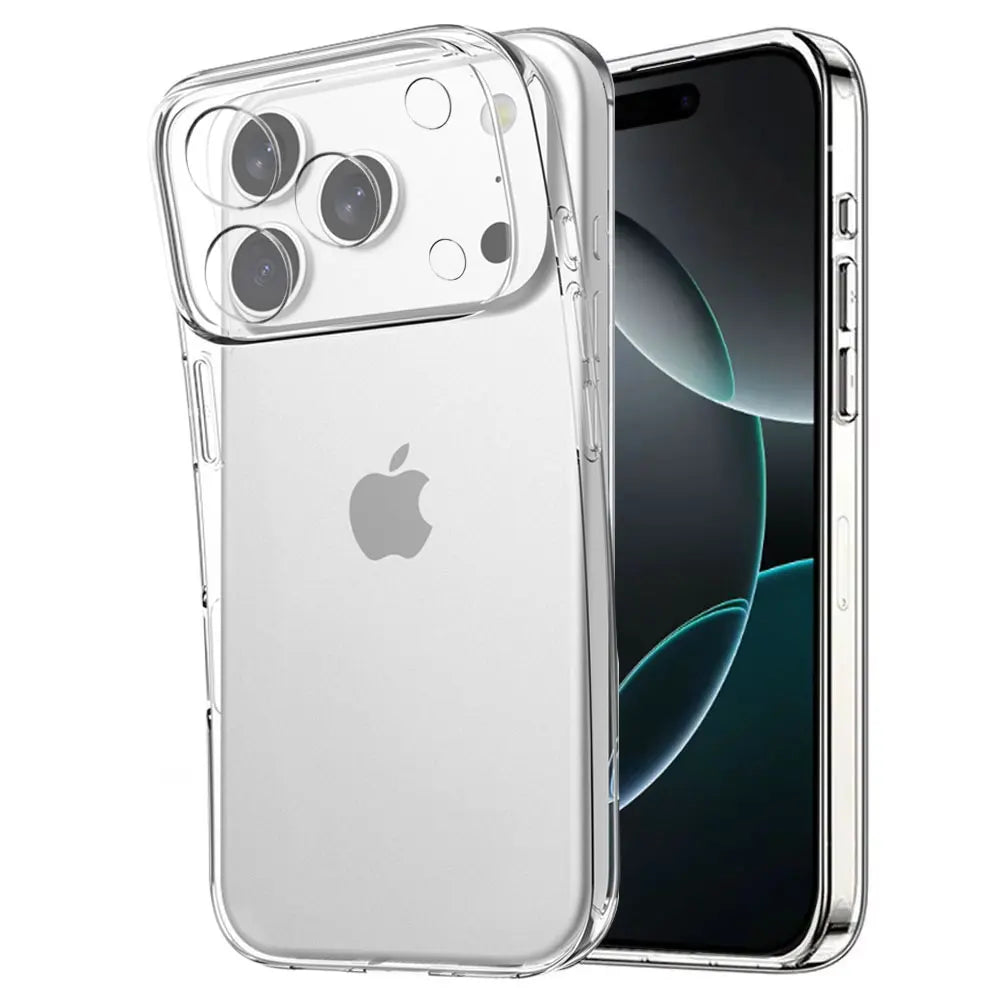Capa Transparente Premium Ultra Fina para iPhone 11 ao 17 Pro Max | Silicone TPU Anti-Impacto