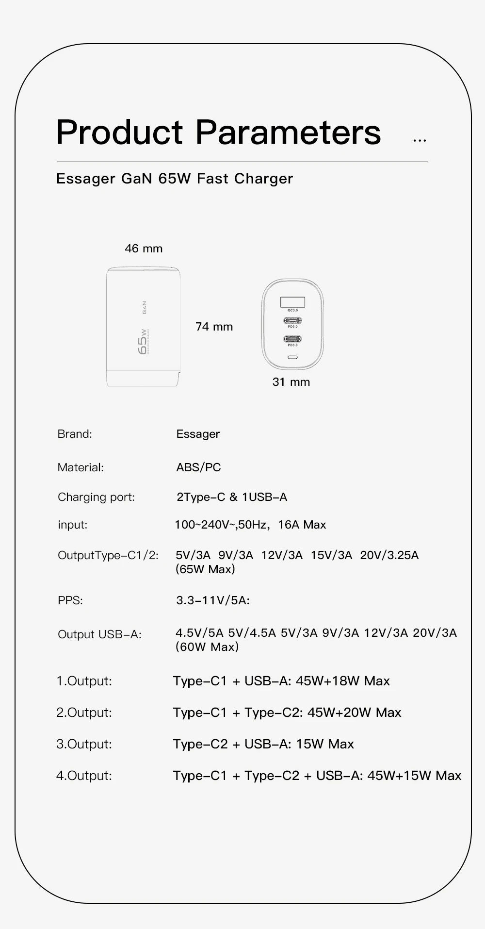 OrionCharge GaN 65W — Carregador Rápido USB-C Premium para Notebook e Smartphone