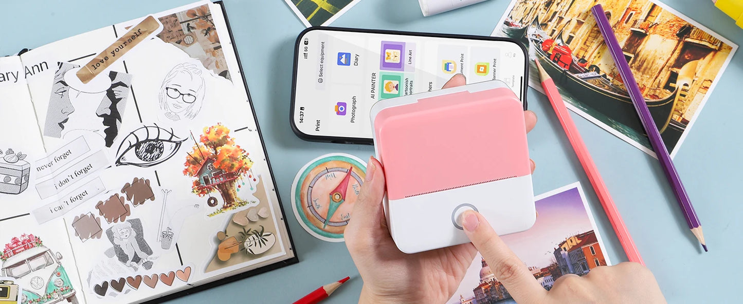 OrionPrint Mini — Mini Impressora Térmica Portátil Bluetooth sem Tinta