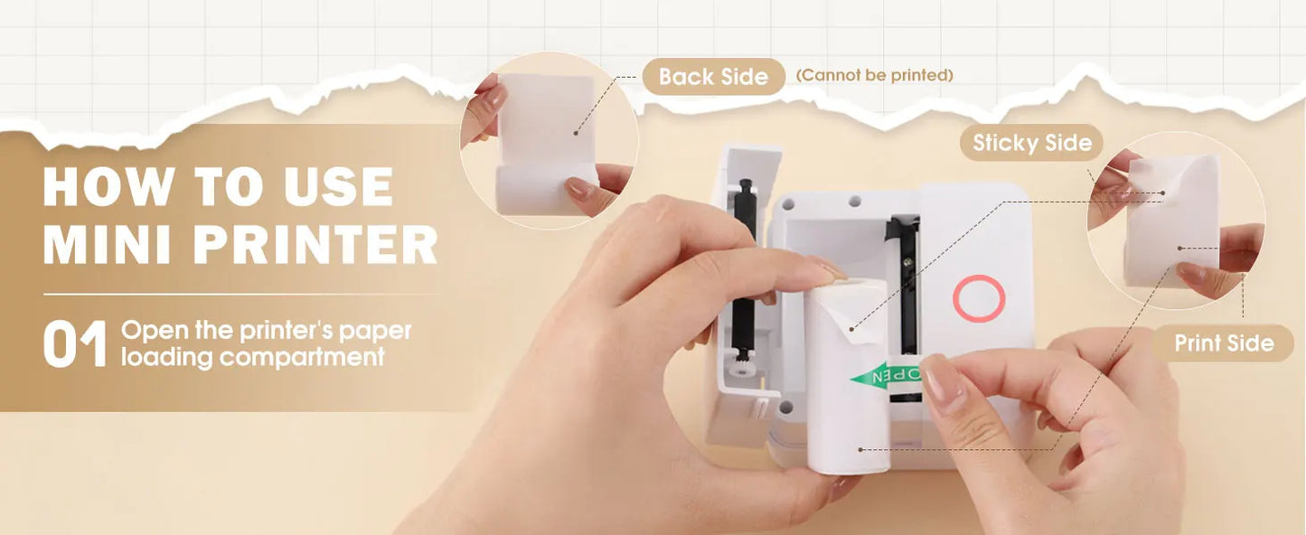OrionPrint Mini — Mini Impressora Térmica Portátil Bluetooth sem Tinta