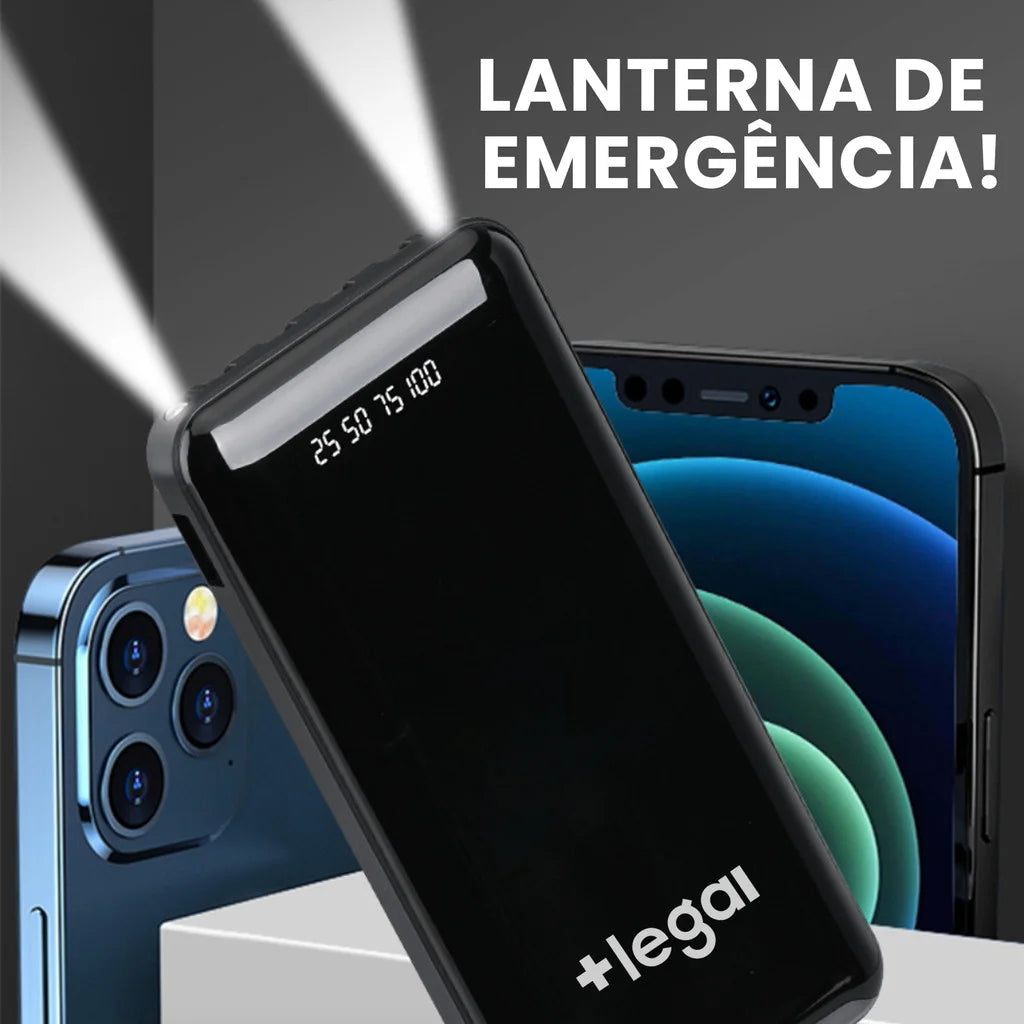 Power Bank 20000mAh Carregador Portátil Rápido, Design Estético Favo de Mel para Celular e Viagem