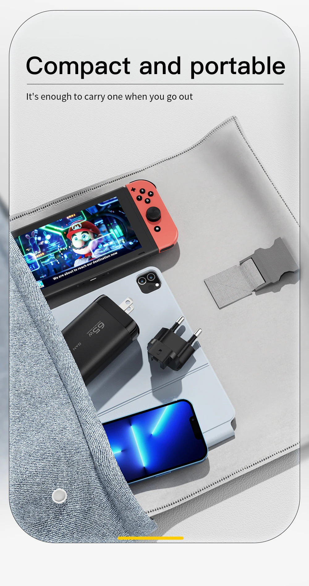 OrionCharge GaN 65W — Carregador Rápido USB-C Premium para Notebook e Smartphone