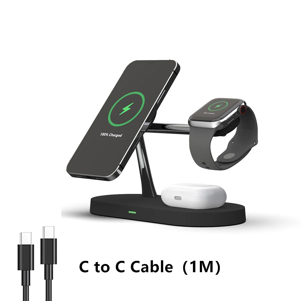 OrionCharge Trio — Estação de Carregamento Sem Fio 3 em 1 para iPhone, Apple Watch e AirPods