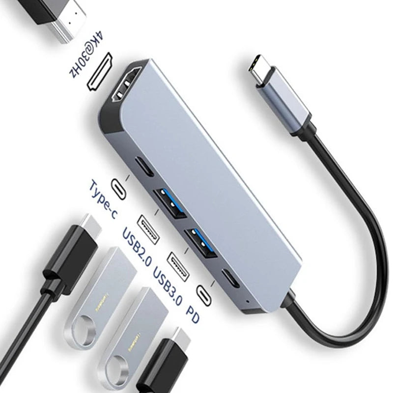OrionHub Pro — Hub USB-C 4K HDMI com USB 3.0, USB 2.0 e Carregamento PD