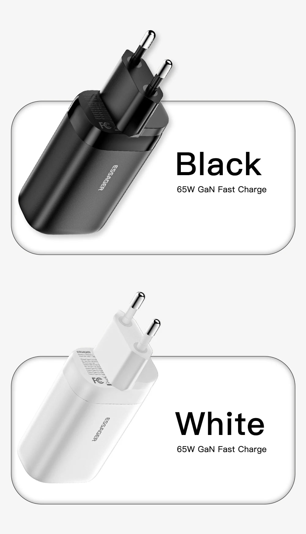 OrionCharge GaN 65W — Carregador Rápido USB-C Premium para Notebook e Smartphone