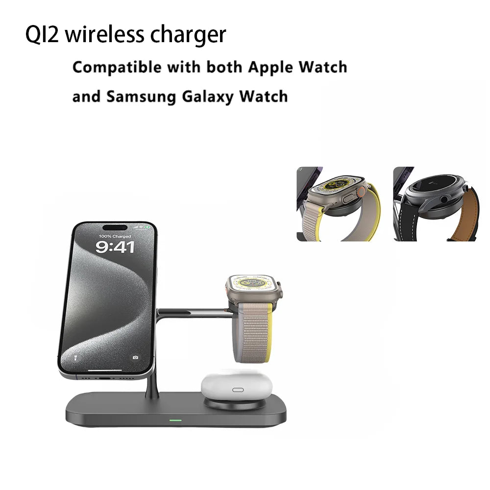 OrionCharge Trio — Estação de Carregamento Sem Fio 3 em 1 para iPhone, Apple Watch e AirPods