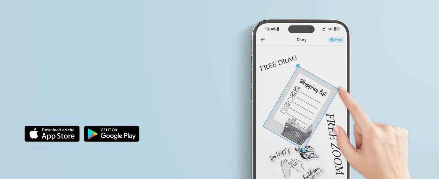 OrionPrint Mini — Mini Impressora Térmica Portátil Bluetooth sem Tinta