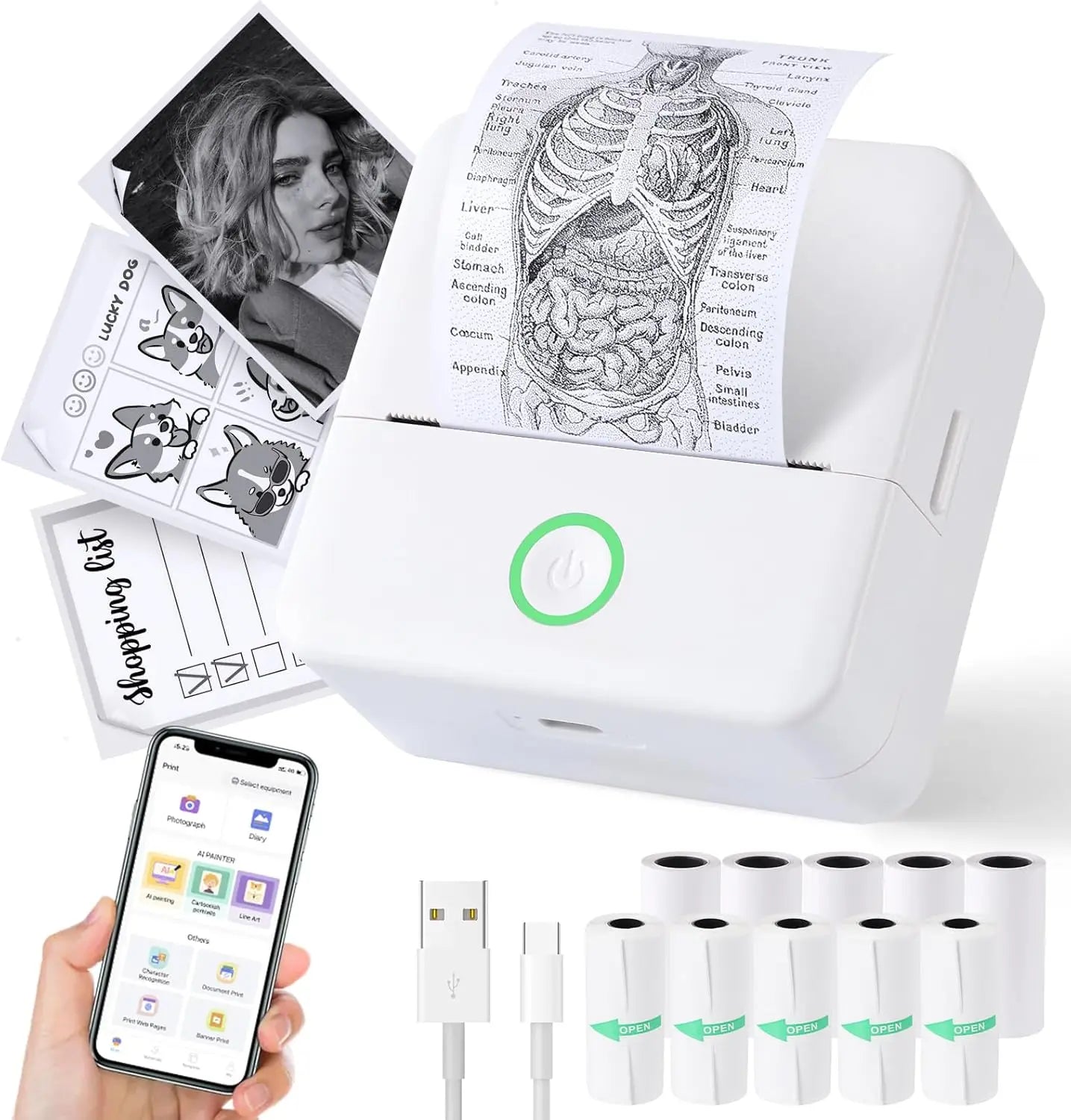 OrionPrint Mini — Mini Impressora Térmica Portátil Bluetooth sem Tinta