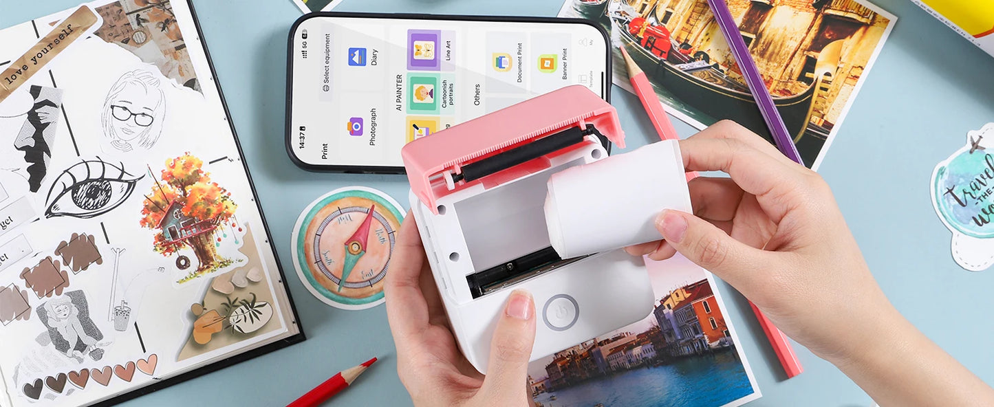 OrionPrint Mini — Mini Impressora Térmica Portátil Bluetooth sem Tinta