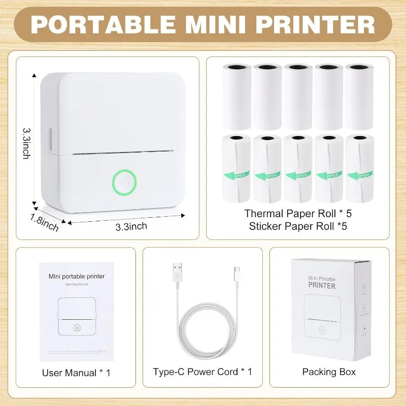 OrionPrint Mini — Mini Impressora Térmica Portátil Bluetooth sem Tinta