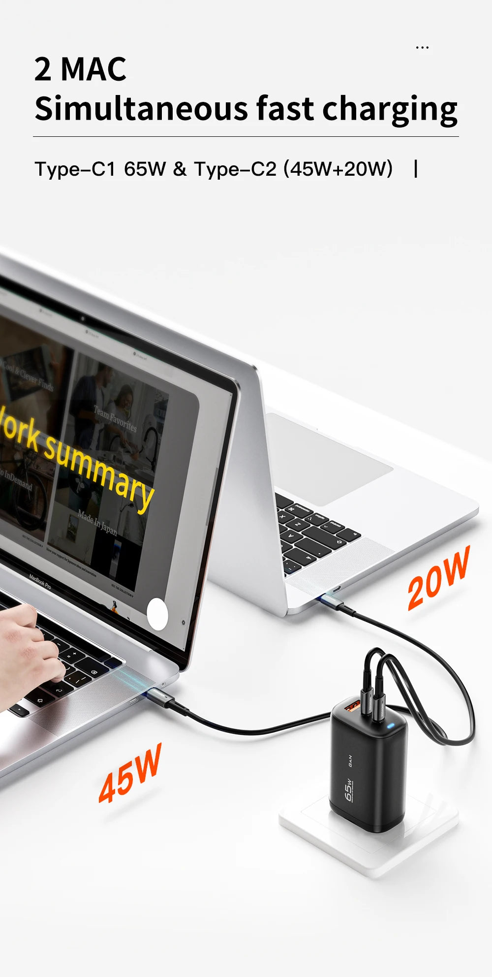 OrionCharge GaN 65W — Carregador Rápido USB-C Premium para Notebook e Smartphone