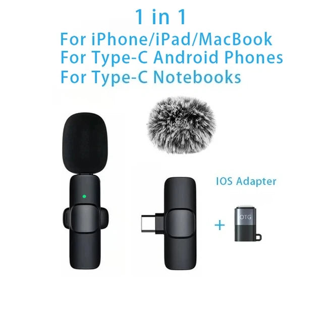 OrionMic Pro — Microfone Sem Fio para iPhone e Android