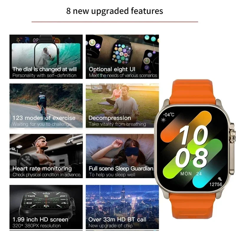 Smartwatch OrionFit Pro Bluetooth com Chamadas, Monitor Cardíaco e Notificações para Android e iPhone