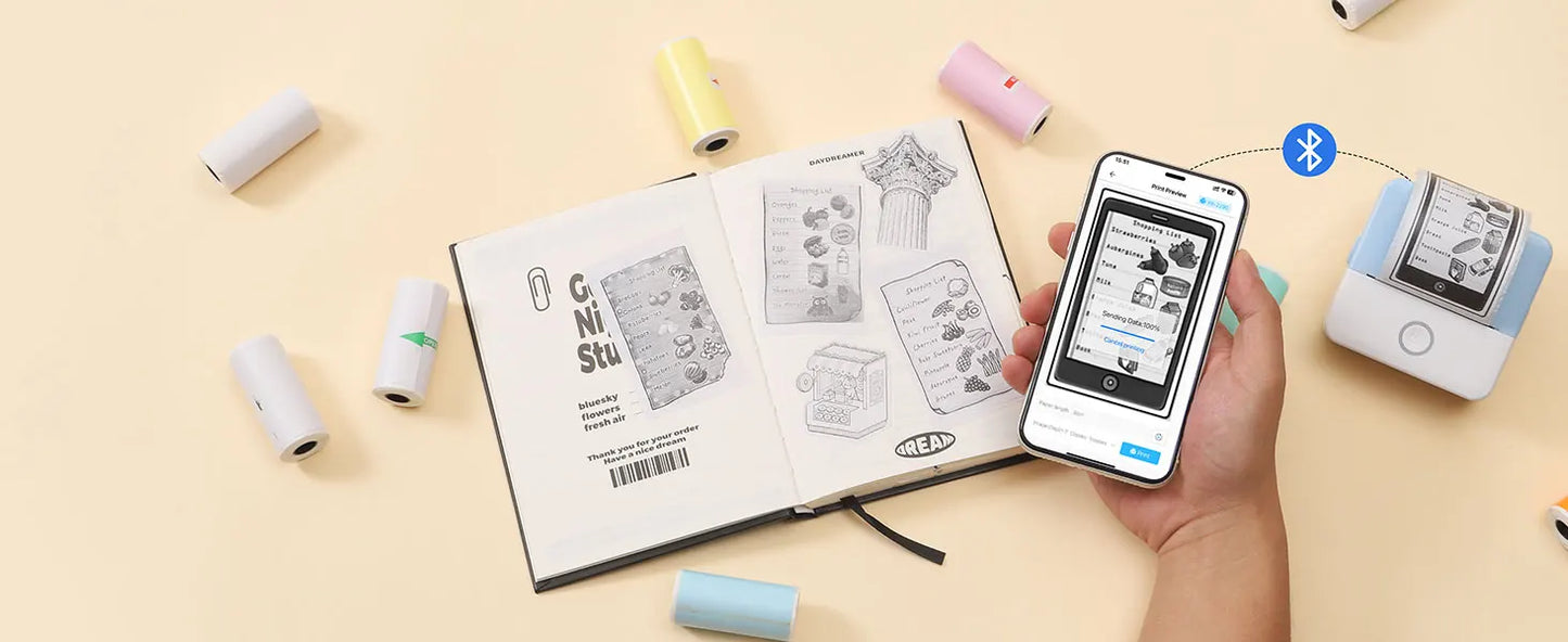 OrionPrint Mini — Mini Impressora Térmica Portátil Bluetooth sem Tinta