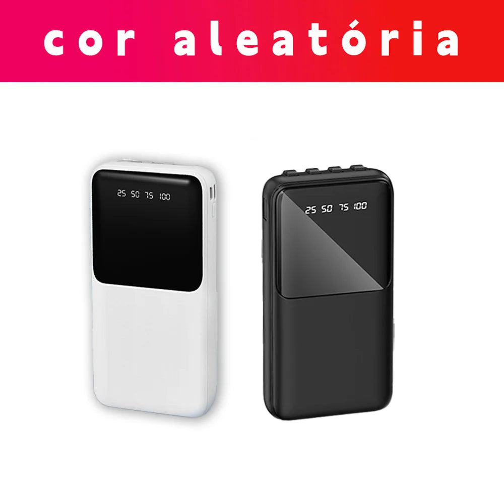 Power Bank 20000mAh Carregador Portátil Rápido, Design Estético Favo de Mel para Celular e Viagem