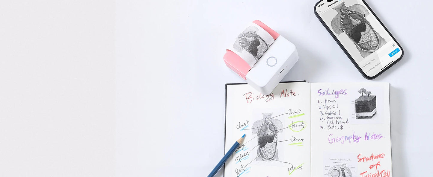 OrionPrint Mini — Mini Impressora Térmica Portátil Bluetooth sem Tinta