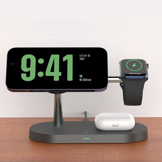 OrionCharge Trio — Estação de Carregamento Sem Fio 3 em 1 para iPhone, Apple Watch e AirPods