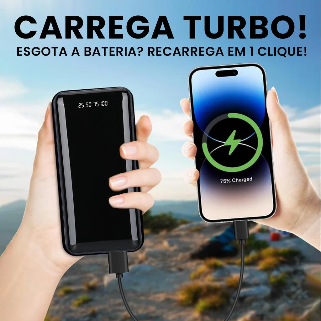 Power Bank 20000mAh Carregador Portátil Rápido, Design Estético Favo de Mel para Celular e Viagem